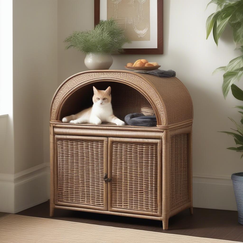 Different Styles of Wicker Cat Cabinets