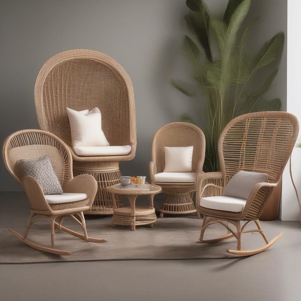 Different Styles of Wicker Chairs with Cup Holders