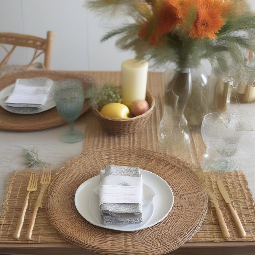 Wicker Charger Placemats Table Setting