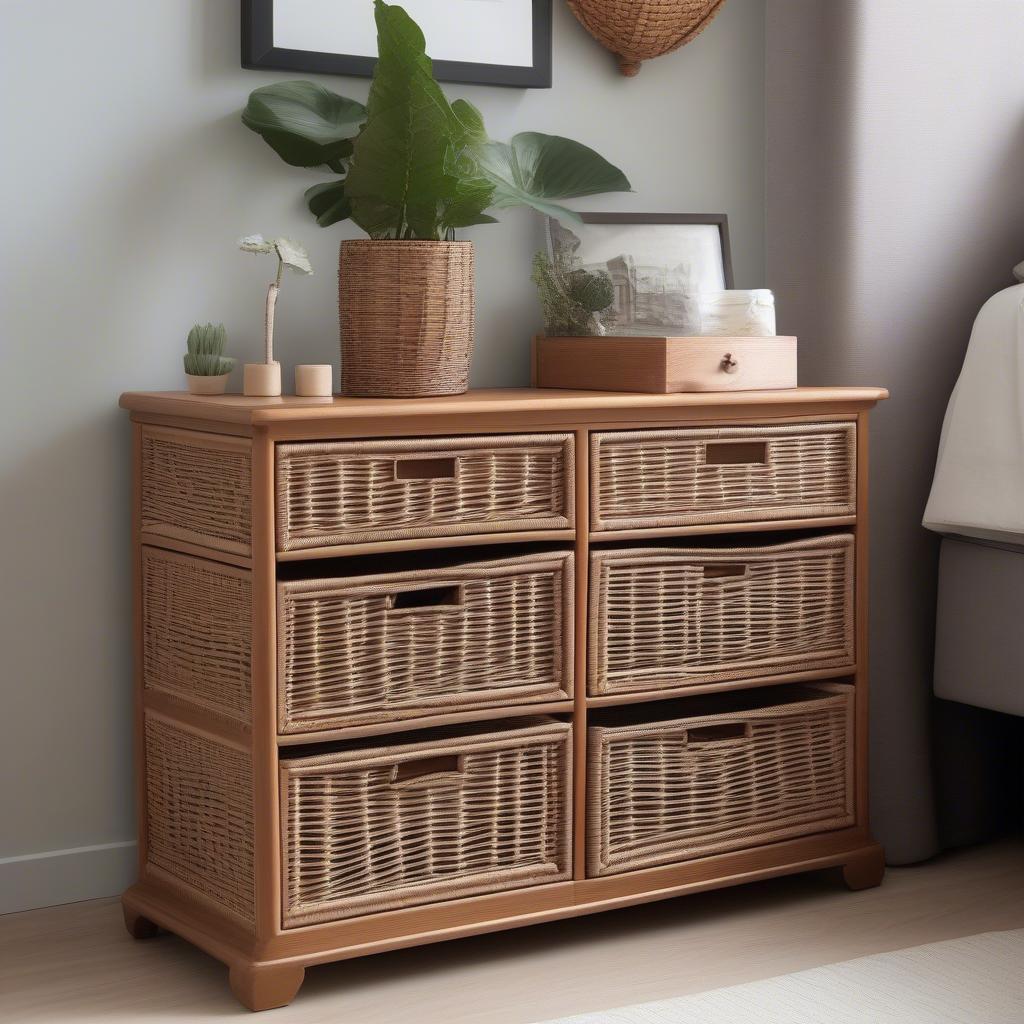 Wicker Chest in a Bedroom