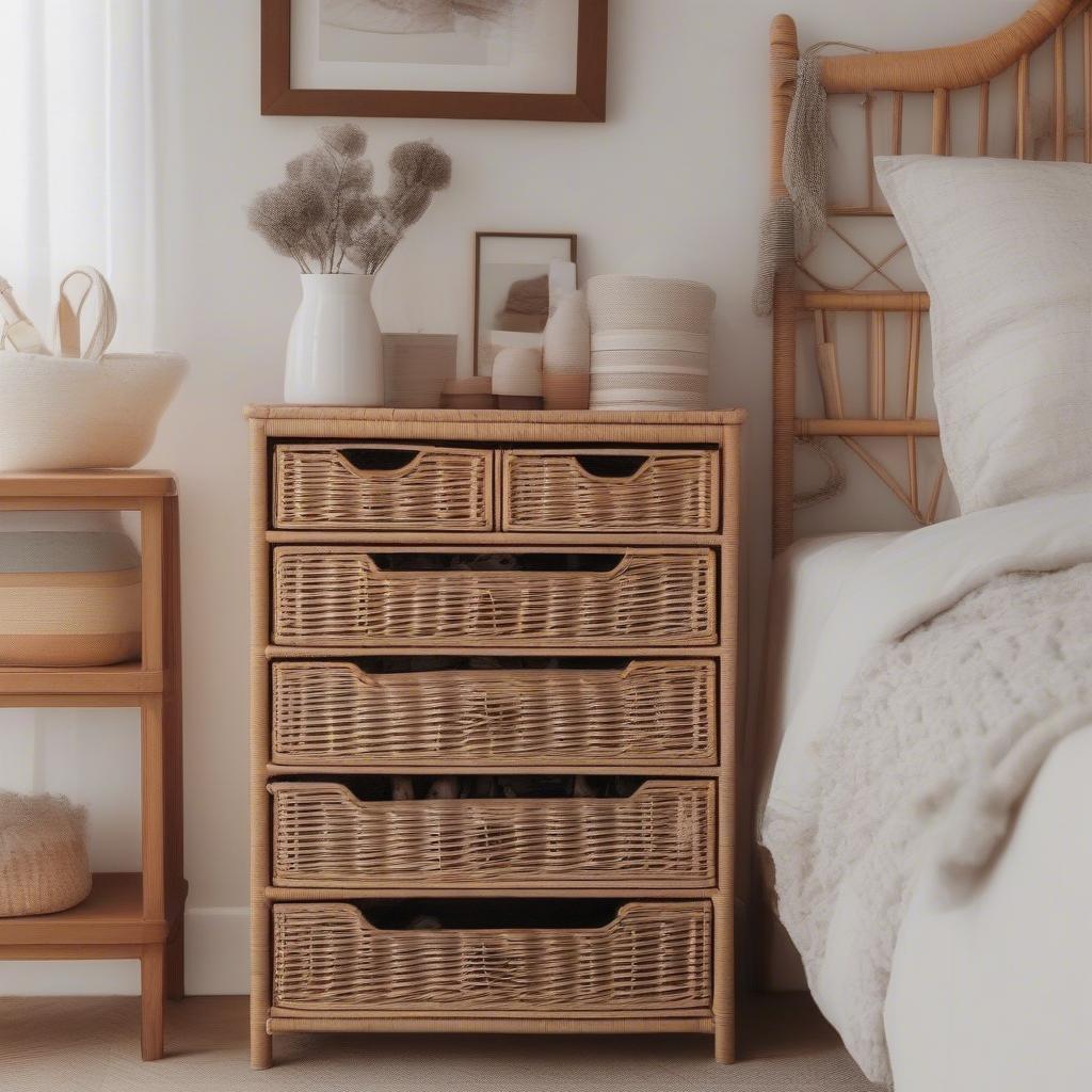 Wicker Chest Maximizing Storage Space