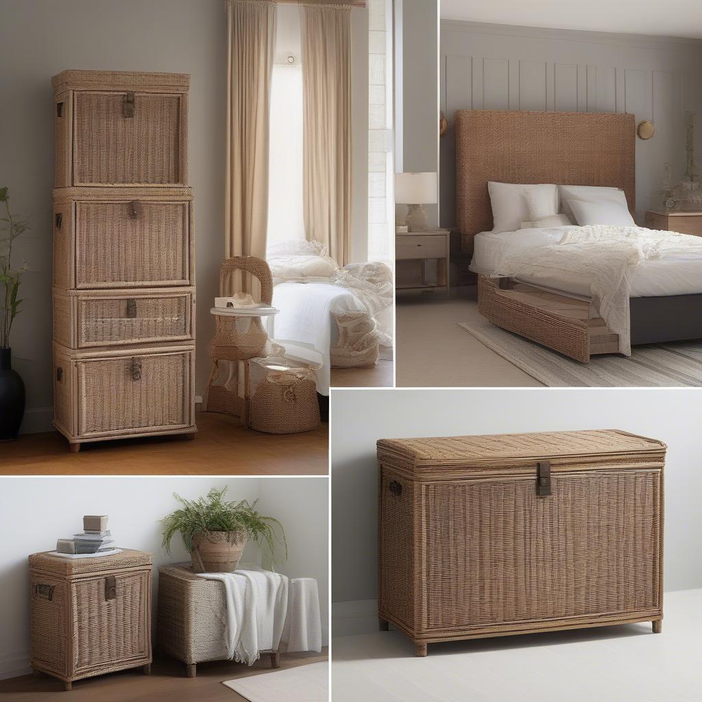 Wicker Chests in Different Rooms