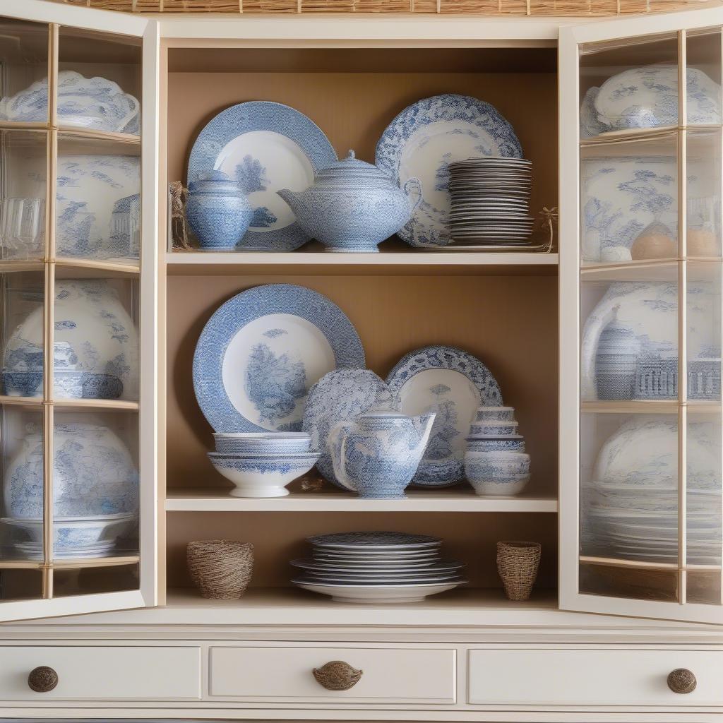 Wicker China Cabinet Decor Ideas