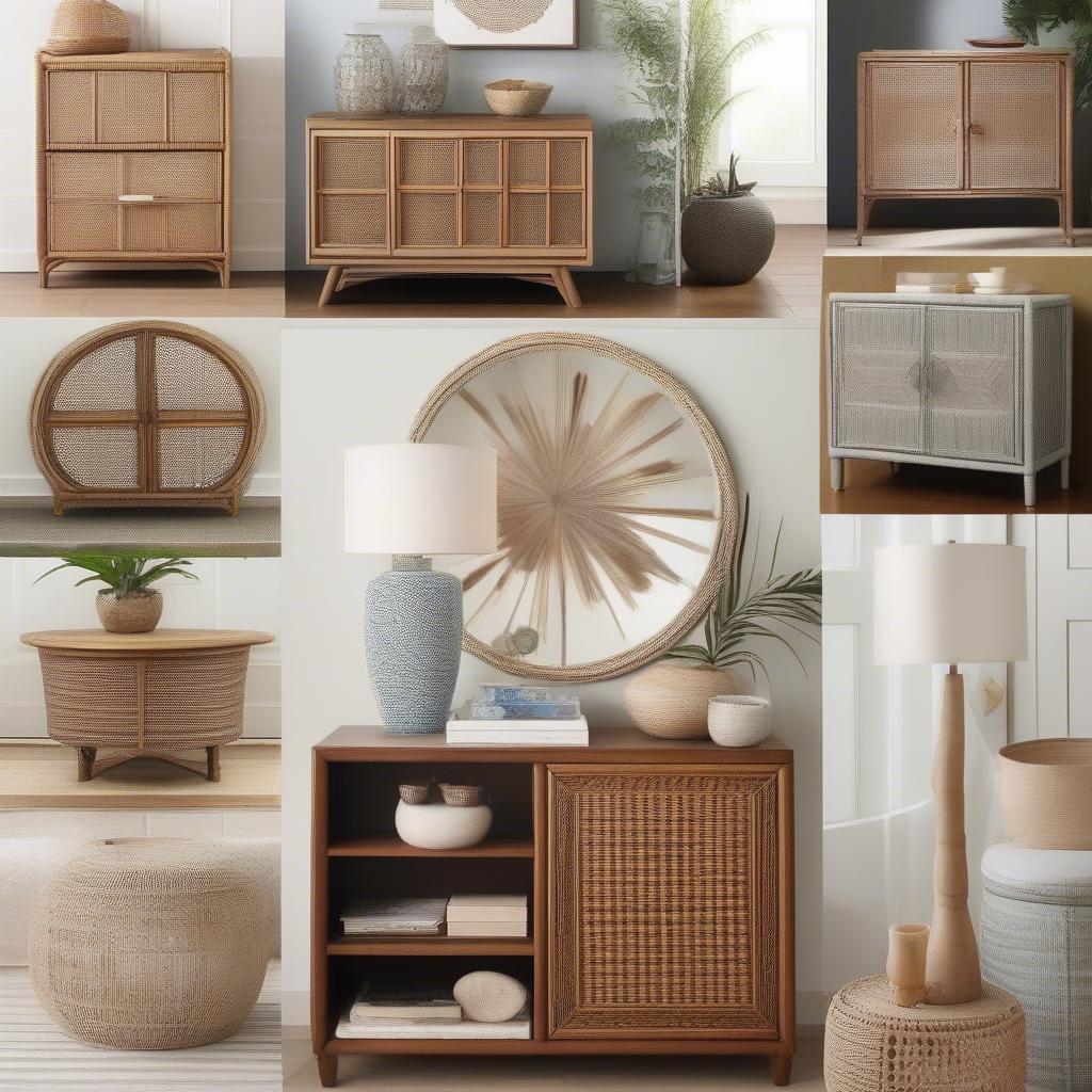 Different Styles of Wicker Console Cabinets