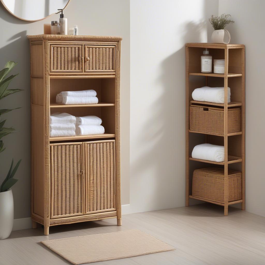 Wicker Corner Cabinet Sizes: Small, Medium, Large