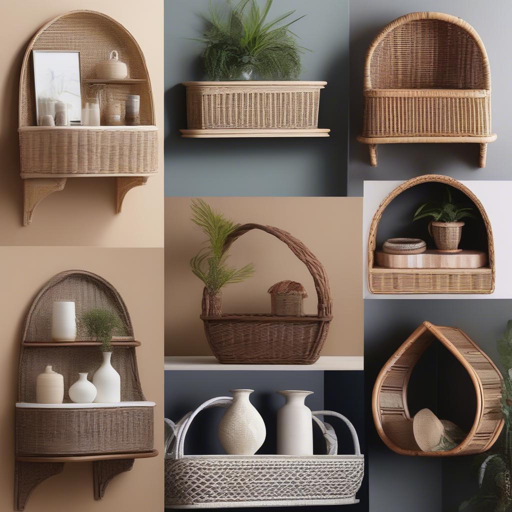 Different Styles of Wicker Corner Shelves