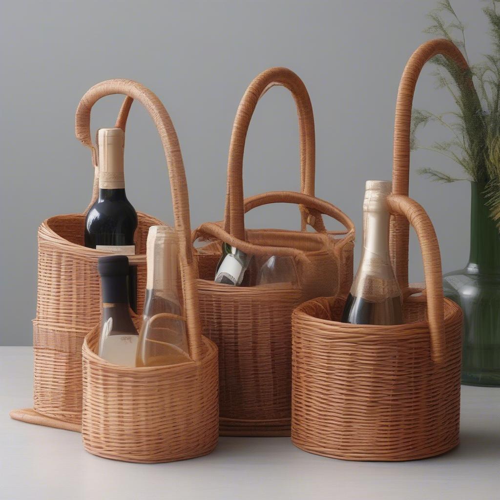 Variety of Wicker Countertop 4 Bottle Holders