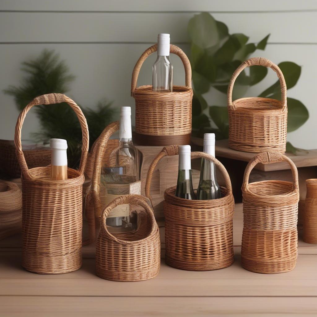 Different Styles of Wicker Countertop Bottle Holders