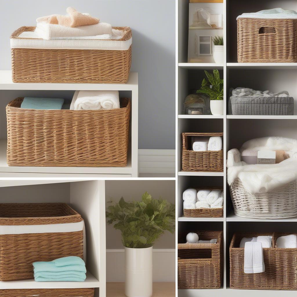 Wicker Cube Basket Organization Ideas