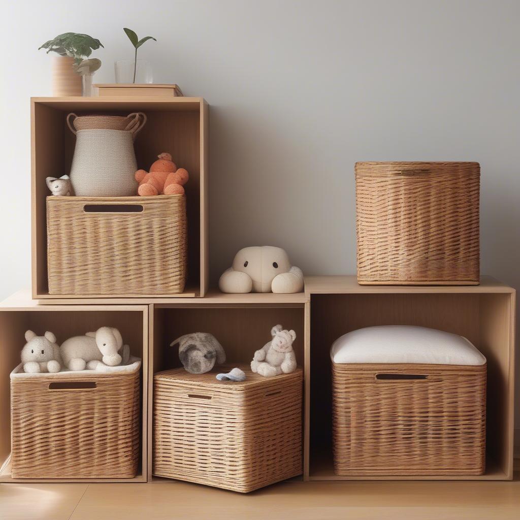 Wicker Cube Basket Storage Ideas