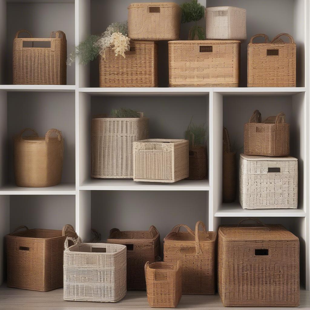 Different Styles of Wicker Cube Baskets