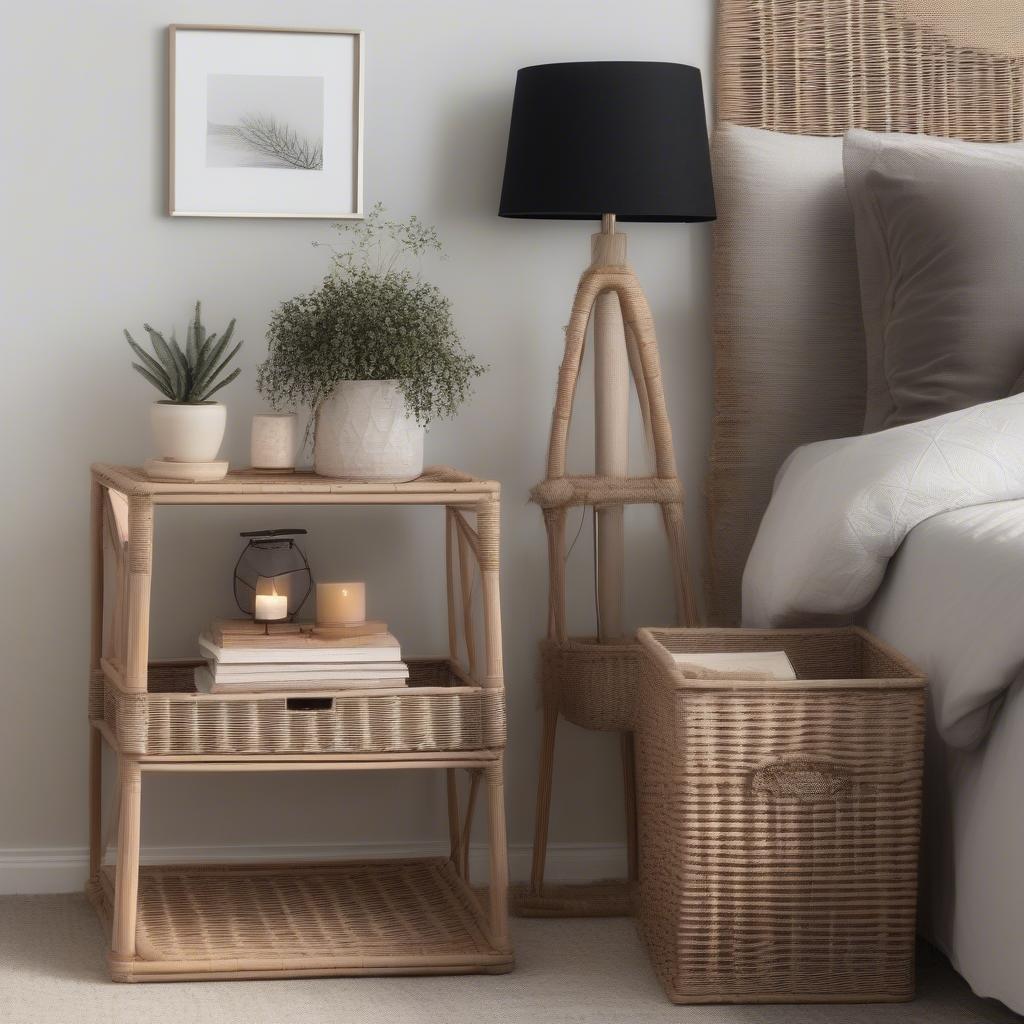 Wicker Cube Storage for Bedroom Organization