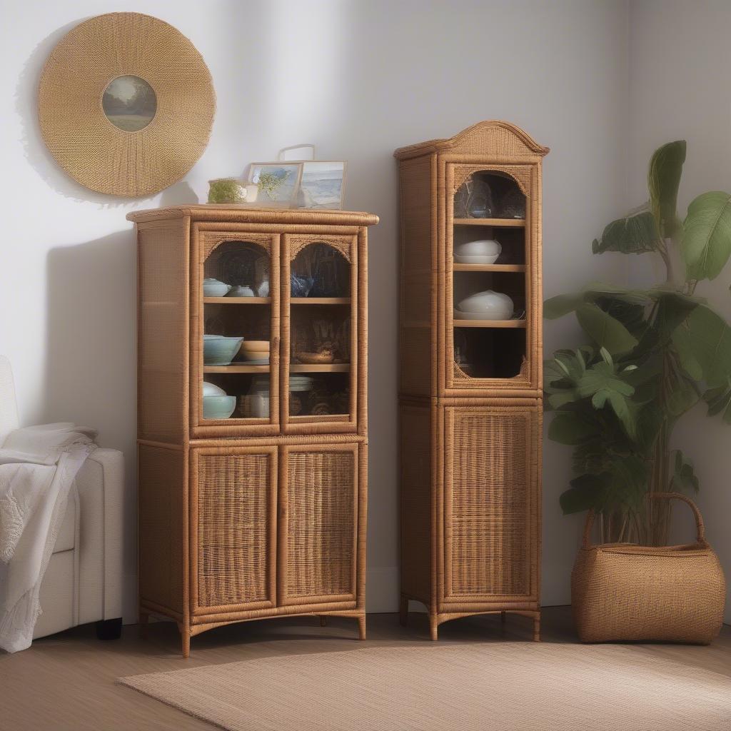 Ideal Placement for a Wicker Curio Cabinet in Different Rooms