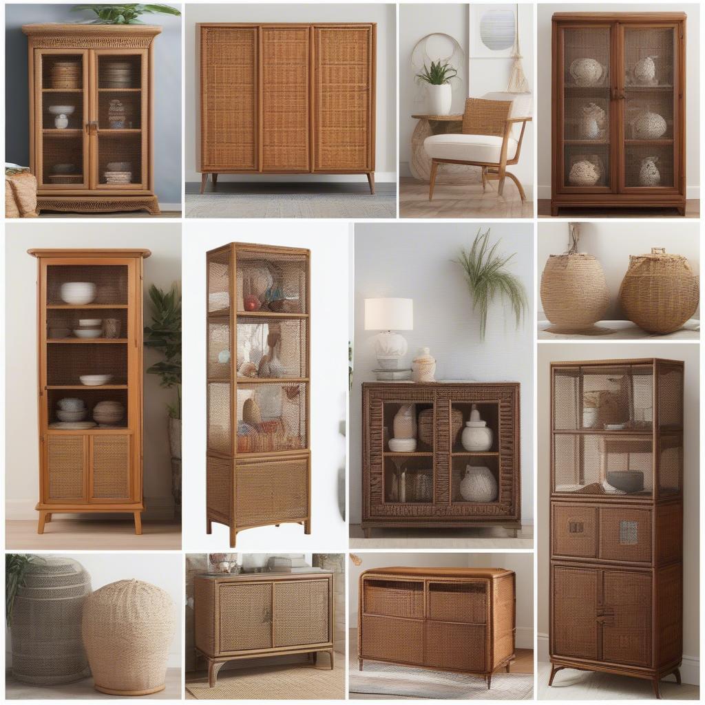 Different Styles of Wicker Curio Cabinets