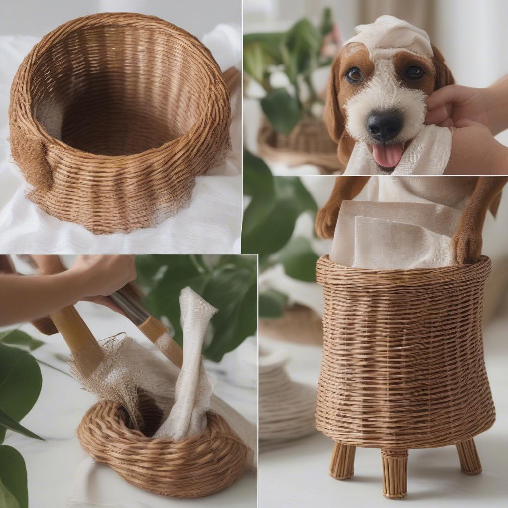 Cleaning a Wicker Dog Plant Holder