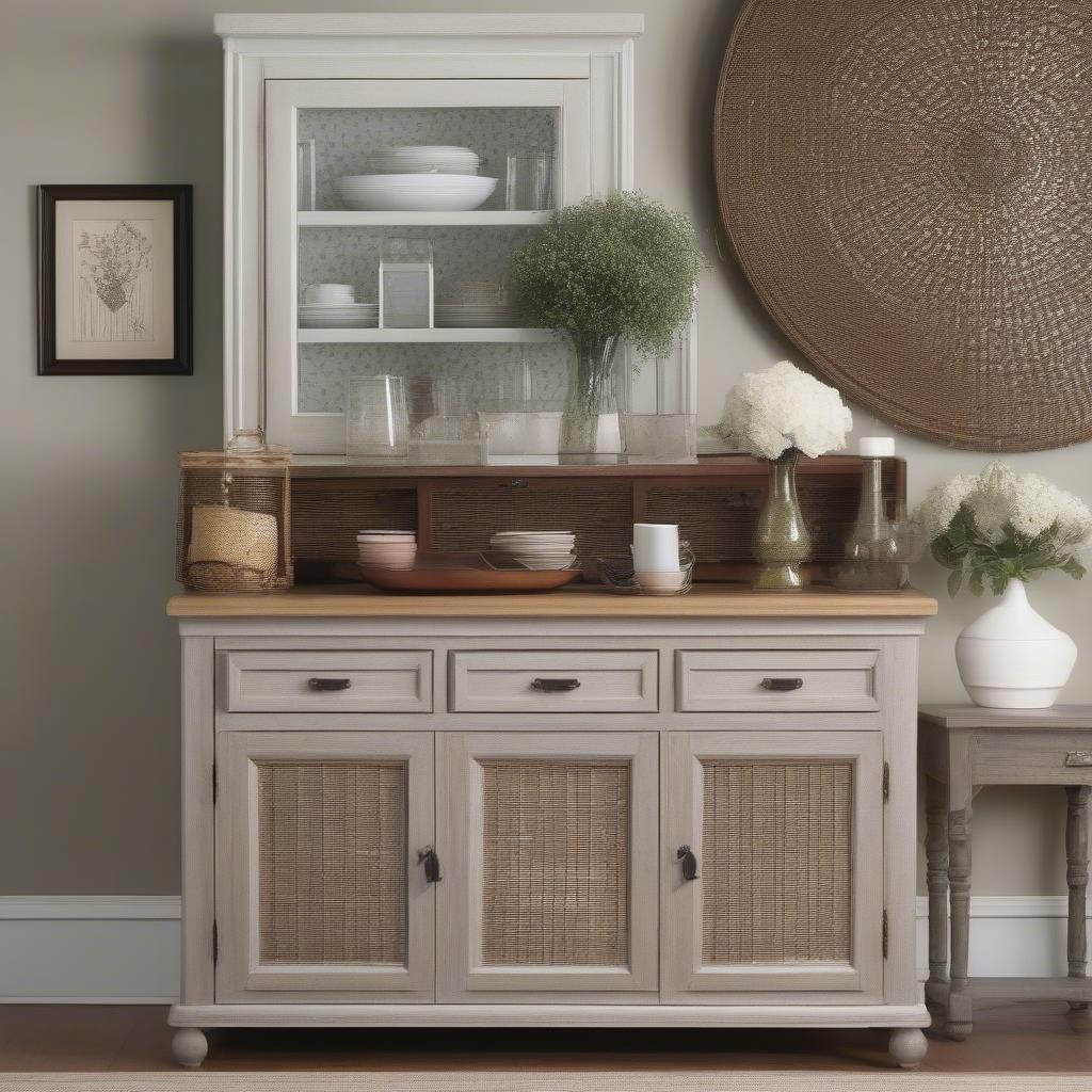 Wicker Emporium Cabinet in a Dining Room