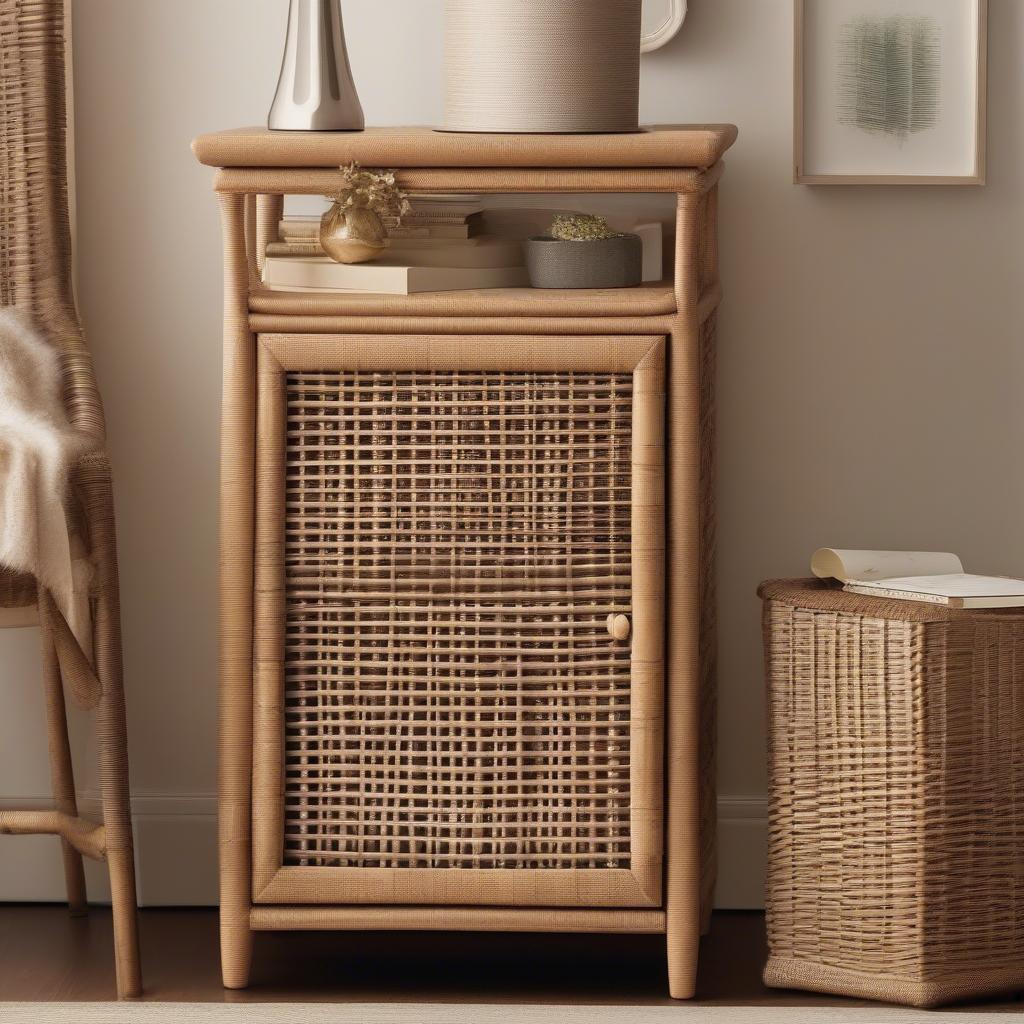 Wicker Emporium Cabinet in a Living Room Setting