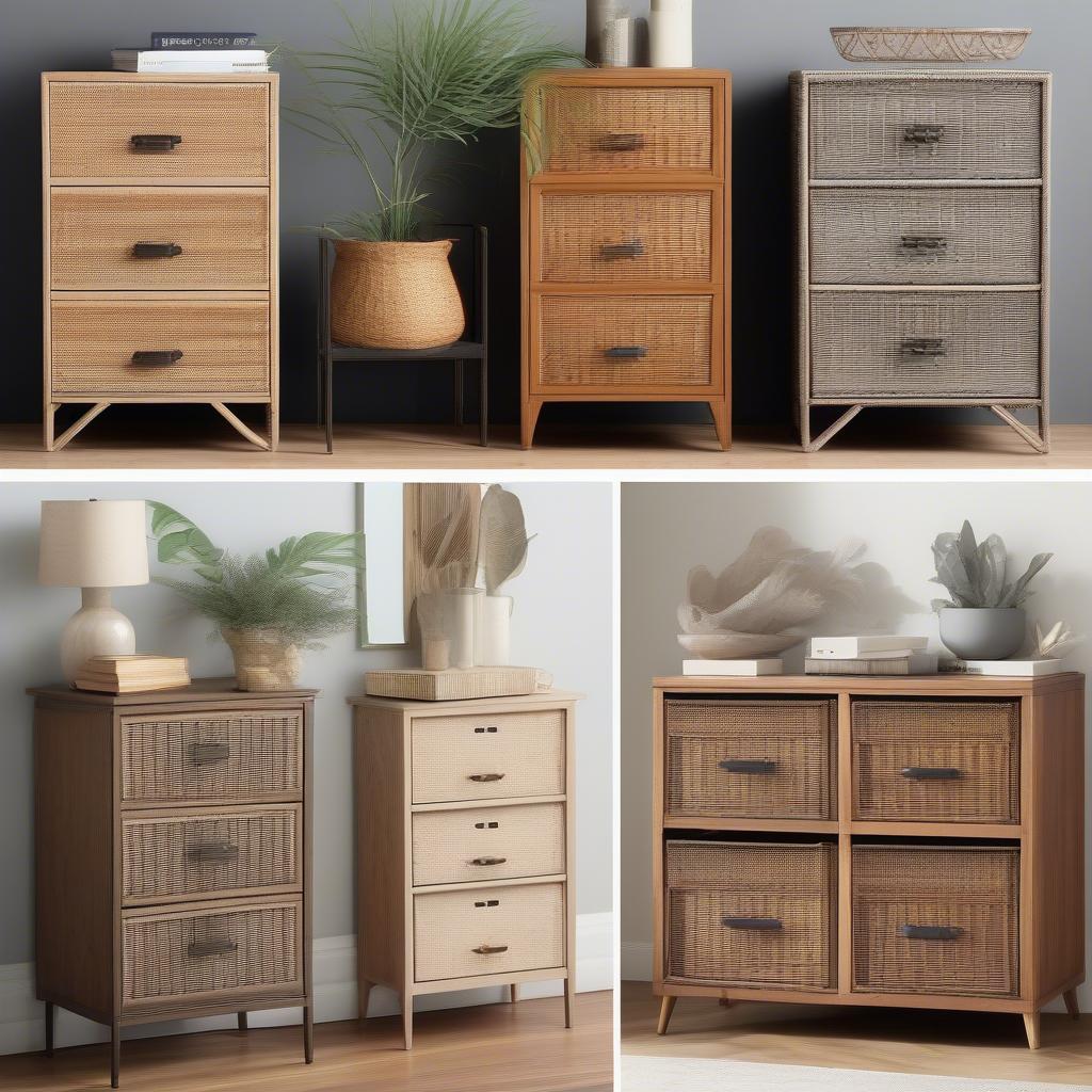 Variety of Wicker File Cabinet Styles and Sizes on Sale