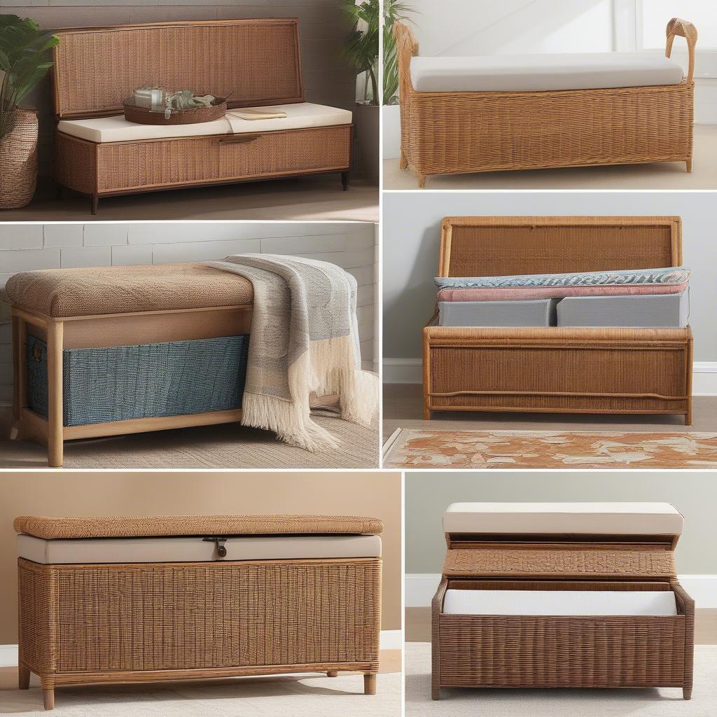 Different Styles of Wicker Flip Top Storage Benches