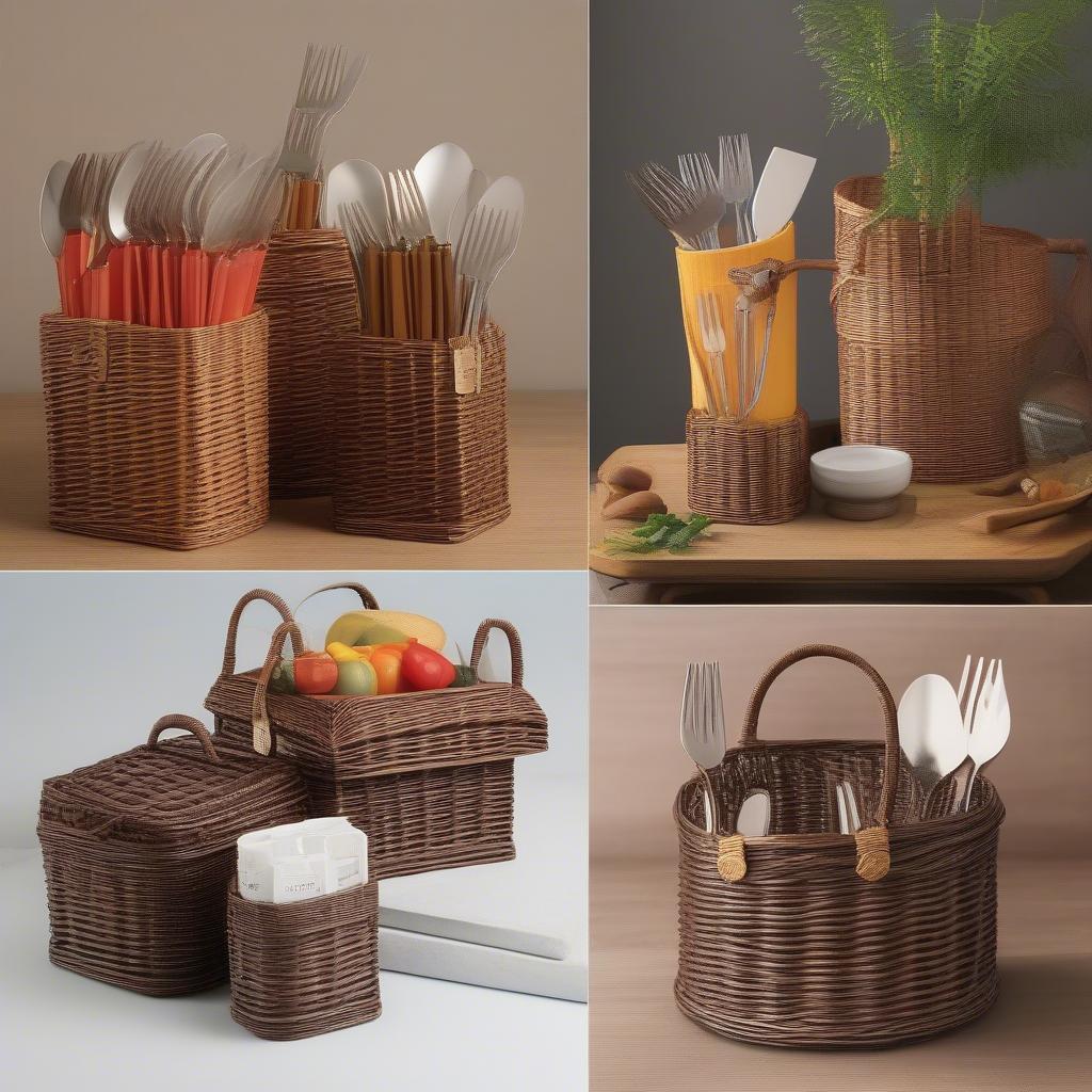 Different Wicker Fork Holder Variations