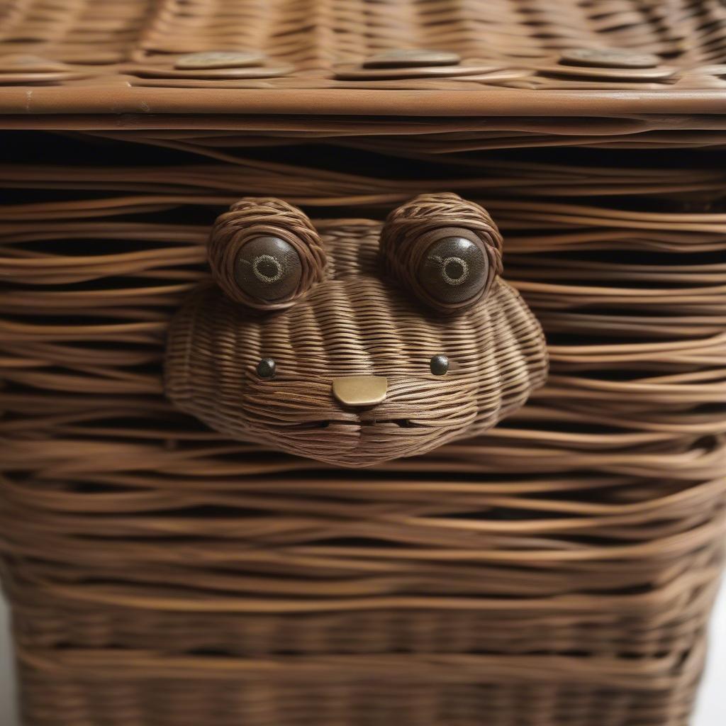 Vintage Wicker Frog Magazine Holder