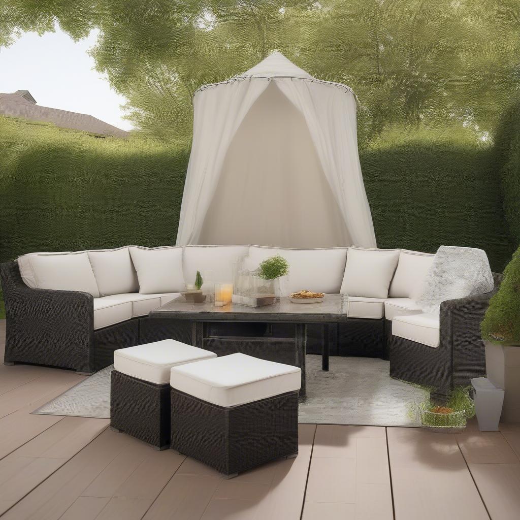 Covered Wicker Furniture Outdoors