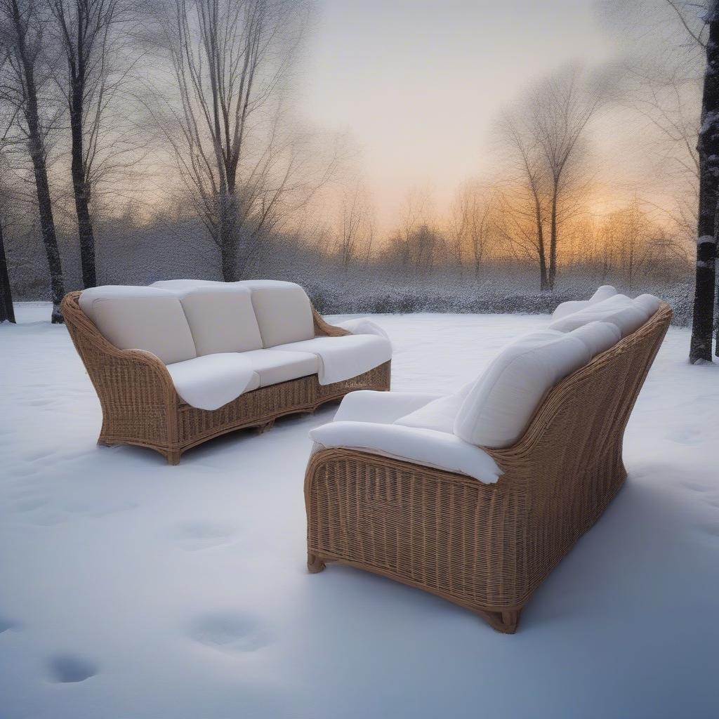 Wicker Furniture Protected During Winter