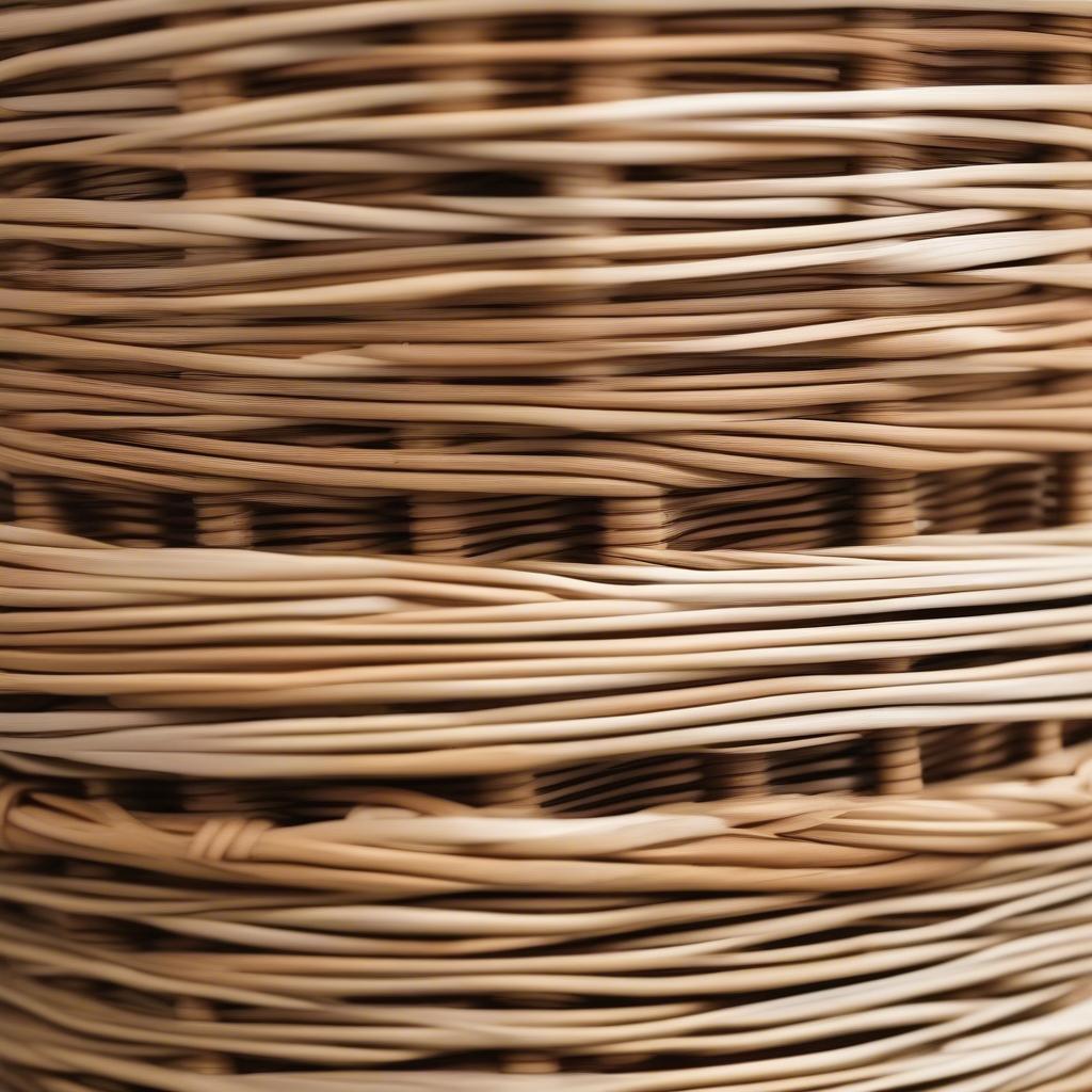 Close-up of Wicker Hamper Weave