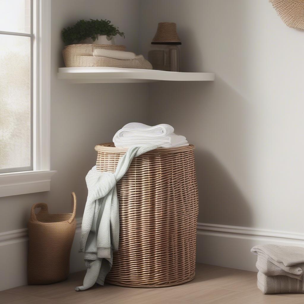 Wicker Hamper in a Laundry Room Setting