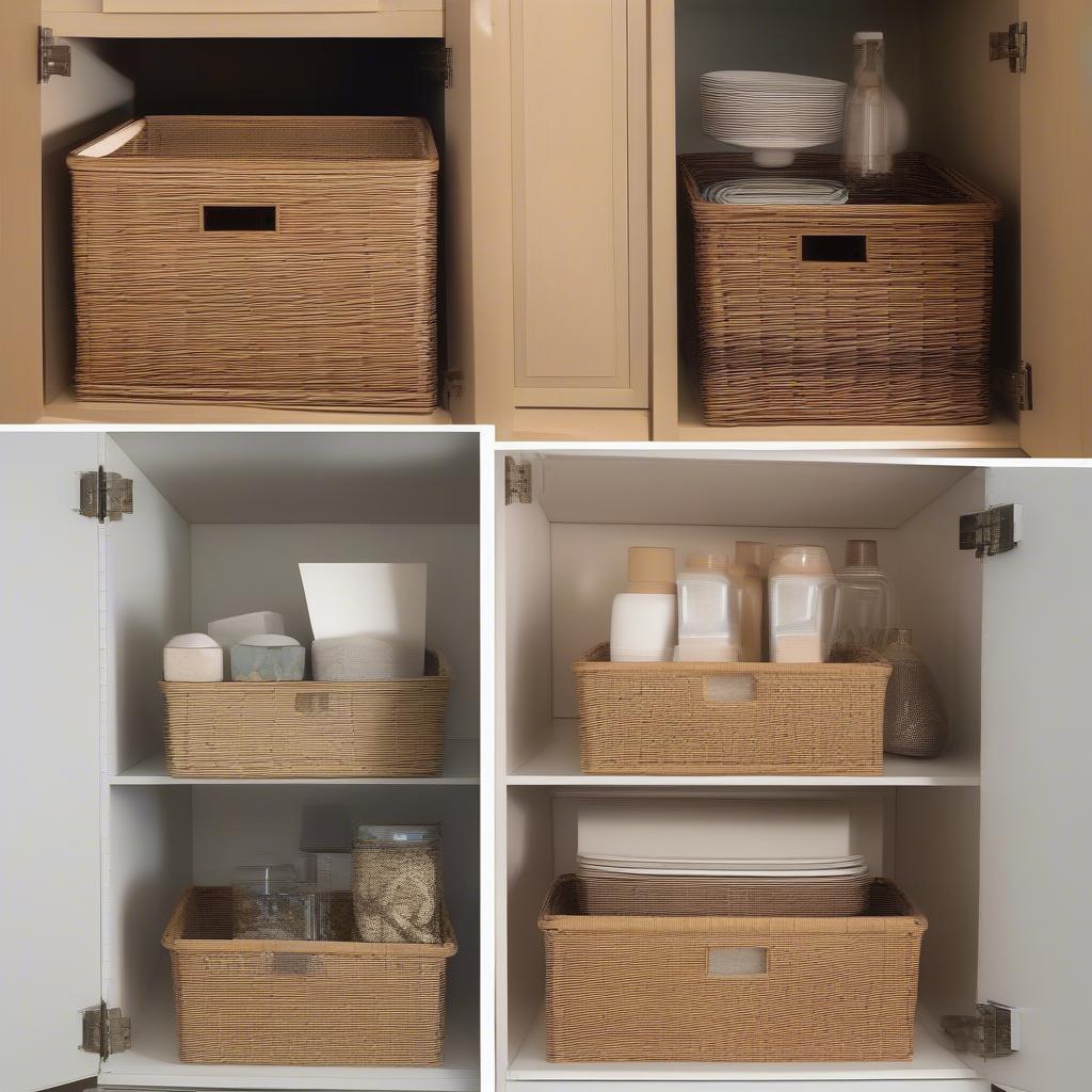 Wicker Inserts Organizing Cabinets