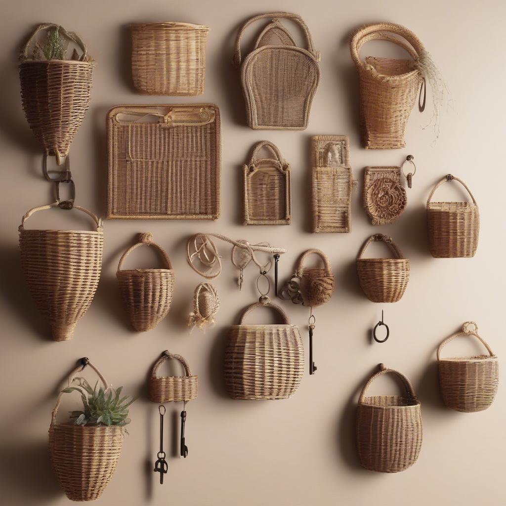 Various Styles of Wicker Key Holders