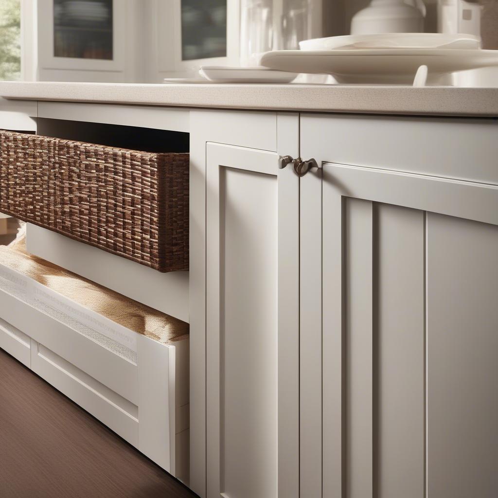 Wicker Accents on KraftMaid Cabinet Doors