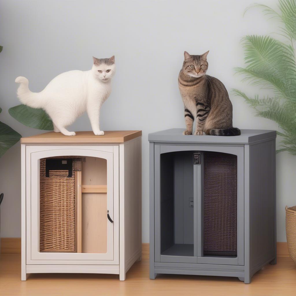 Wicker Litter Box Cabinet Sizes and Dimensions