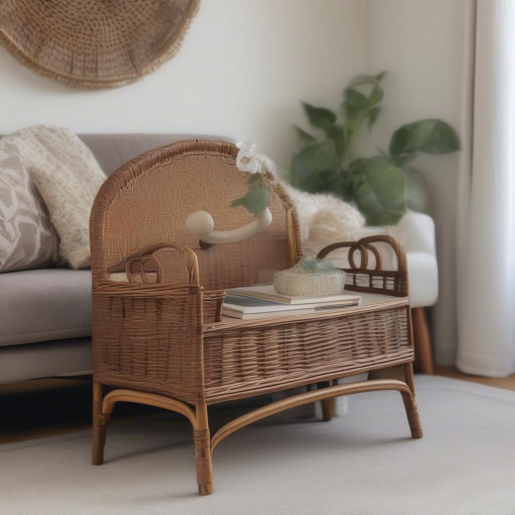 Wicker Magazine Holder in Interior Design