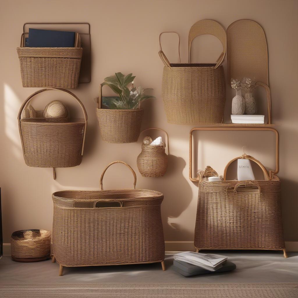 Different styles of wicker magazine holders available in the UK