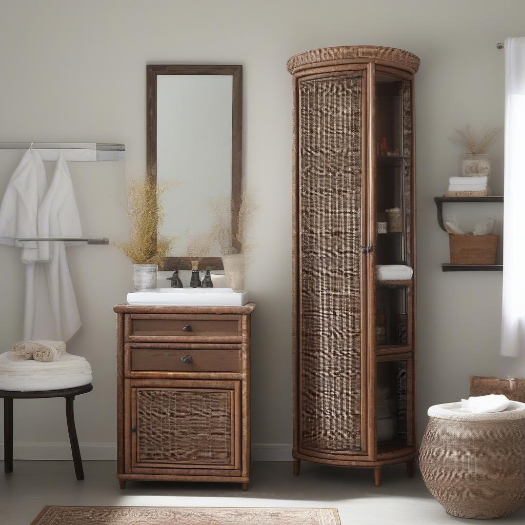 Various Styles of Wicker Medicine Cabinets for Bathrooms