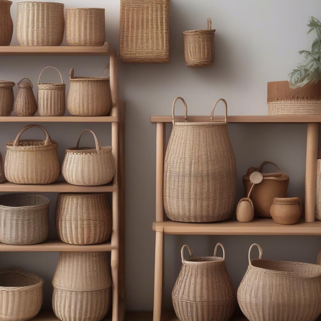 Various Wicker Mushroom Baskets