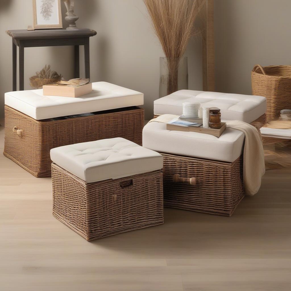 Wicker Ottoman Storage Options