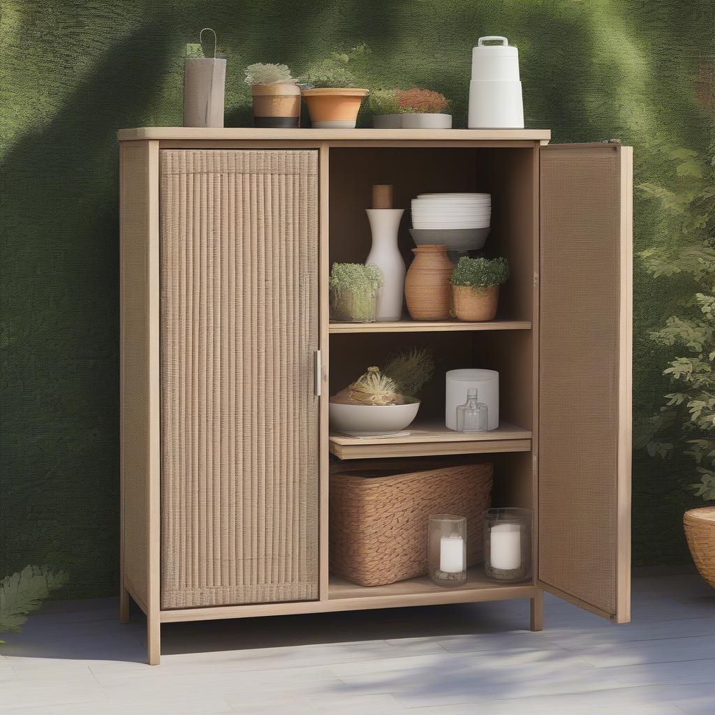 Different Sizes of Wicker Outdoor Cabinets