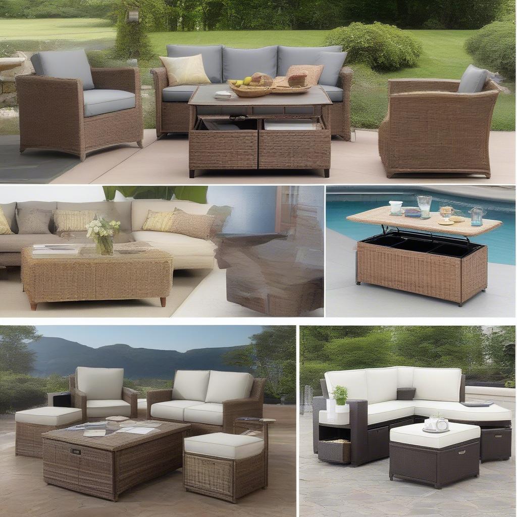 Wicker Outdoor Coffee Table Storage Options