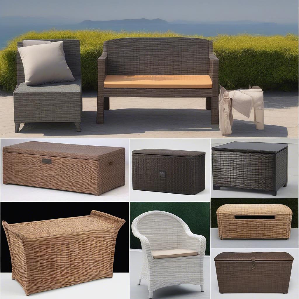 Wicker Outdoor Storage Bench Styles