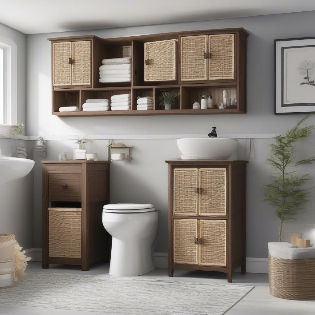 Wicker Over the Toilet Cabinet Size Guide