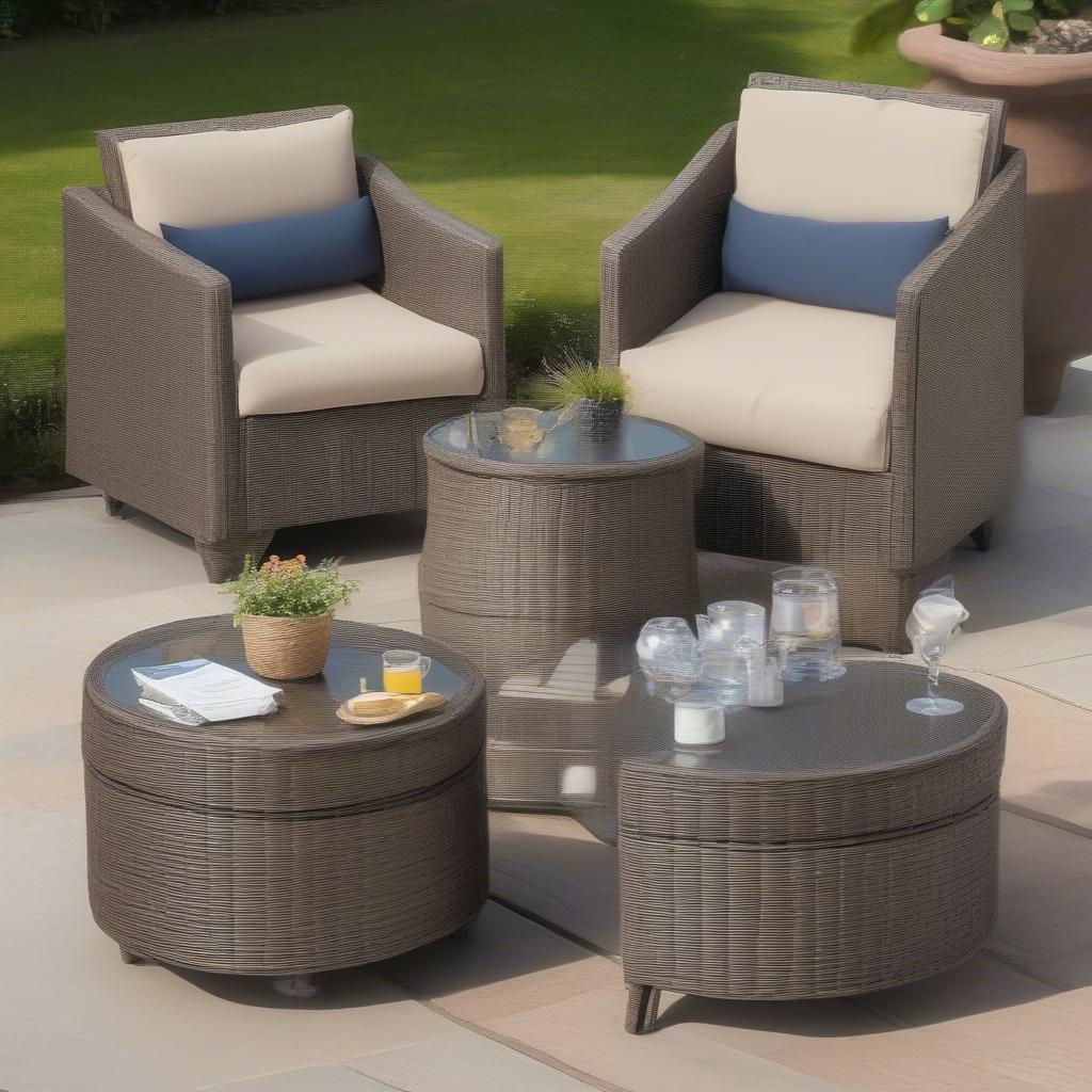 Wicker Patio Storage Side Table Sizes