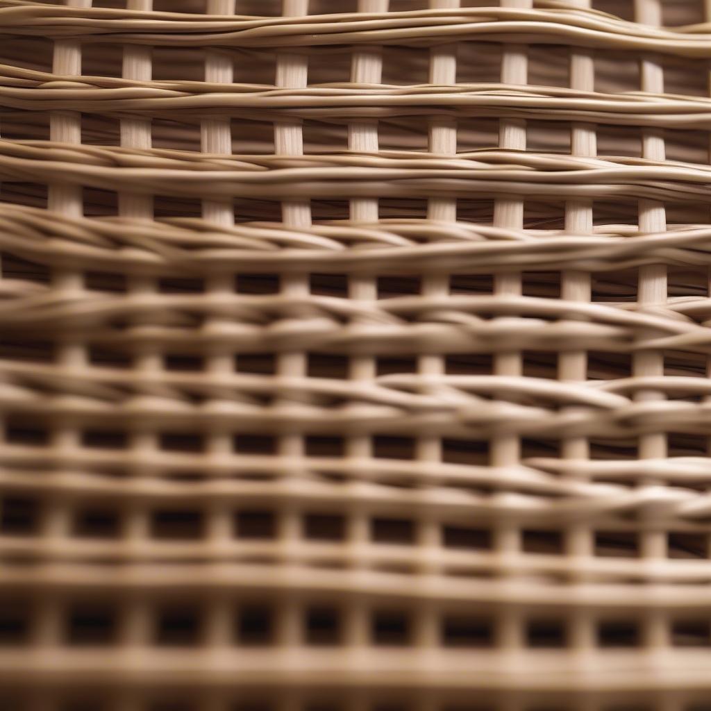 Close-up of a wicker placemat weave showcasing the tight and even craftsmanship.