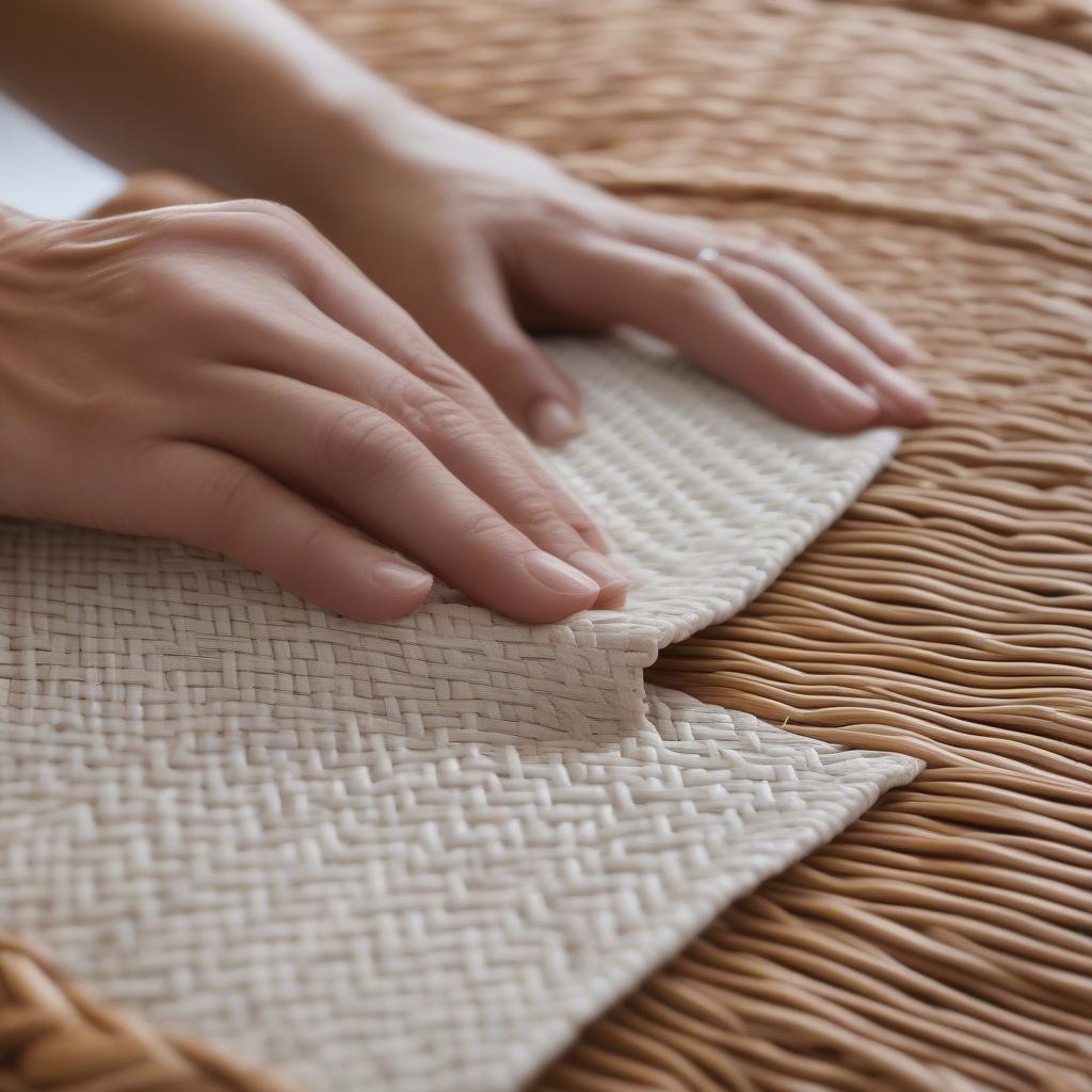 Cleaning wicker placemats