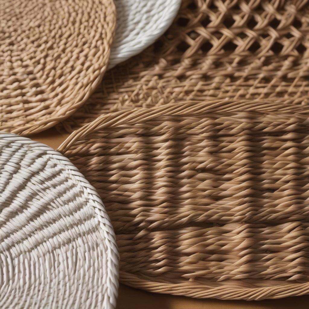 Wicker Placemats in Different Weaves