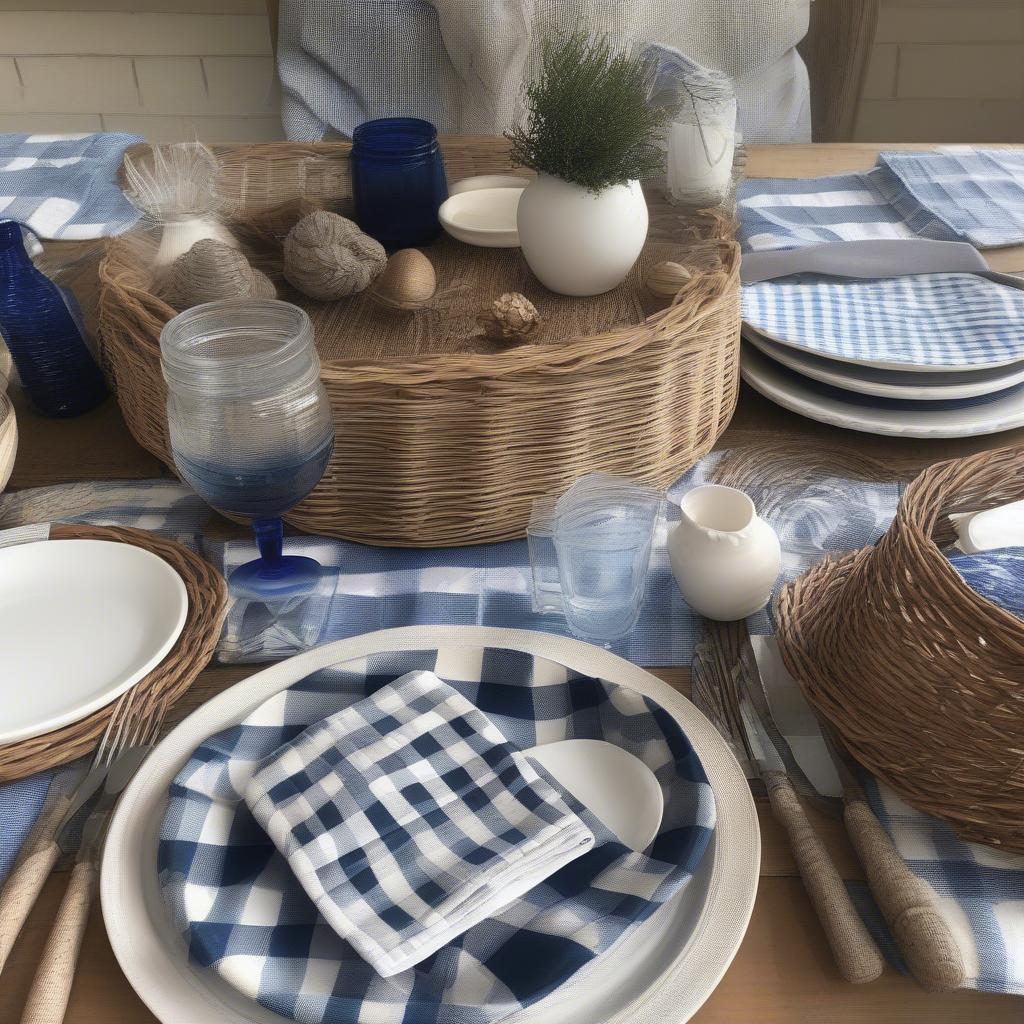 Wicker Placemats Table Setting Ideas