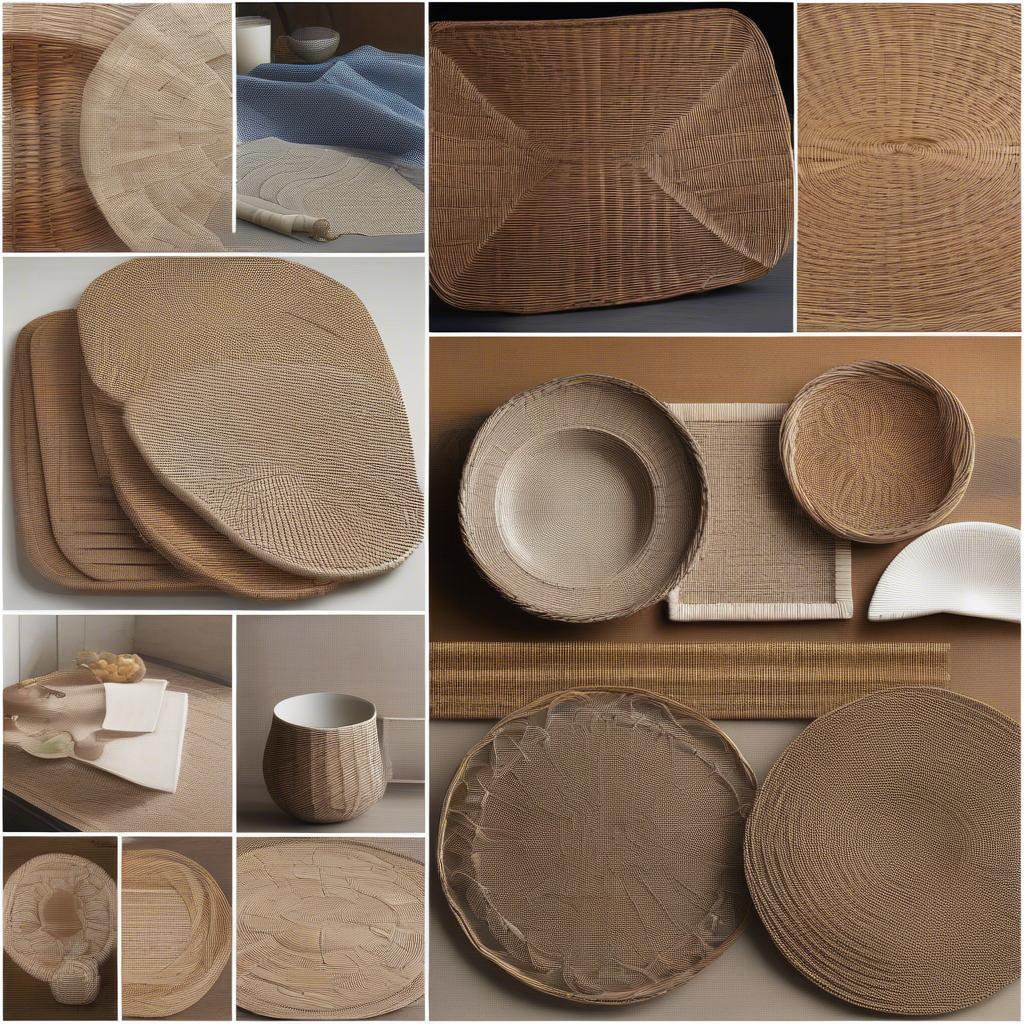 Wicker Placemats in Various Styles and Shapes