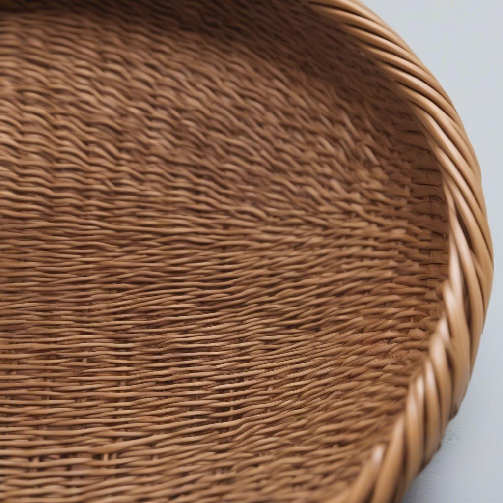 Close-up of Wicker Plate Holder