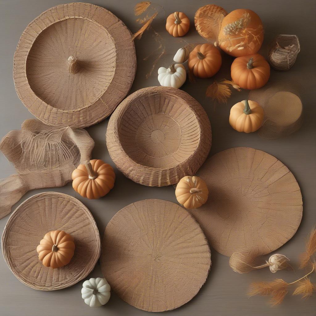 Wicker Pumpkin Placemats in Different Styles